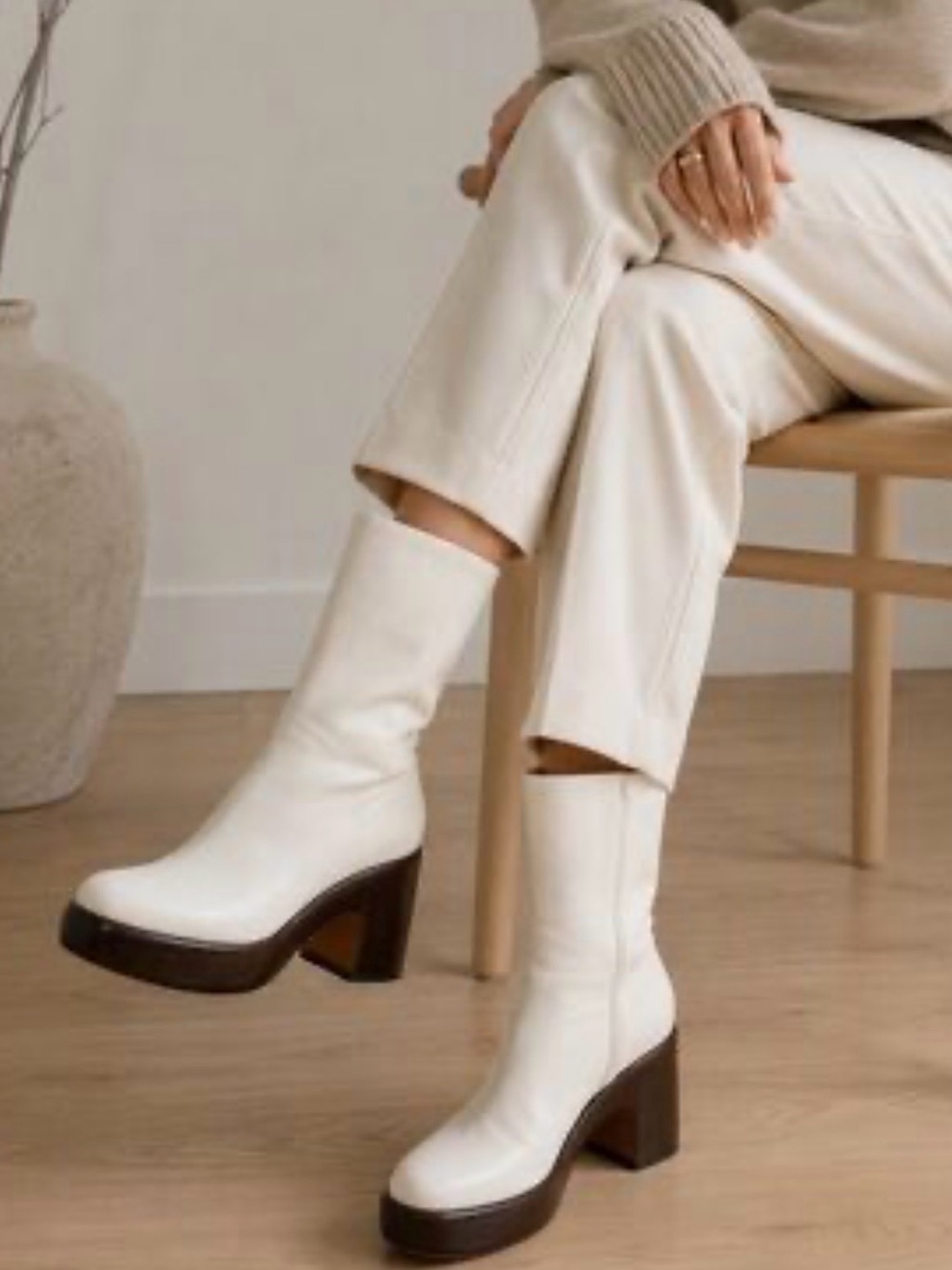VINCE Nicco Mid-Calf Platform Bootie - Sleek Minimalist Design